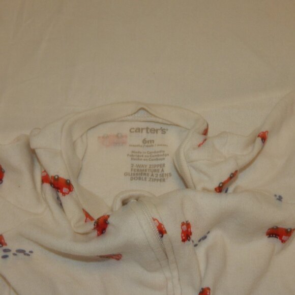 Carter's set of 2 fire truck footies 6 months - Picture 3 of 6